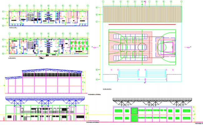 Squash Court Top View Plan Detail Dwg File Cadbull