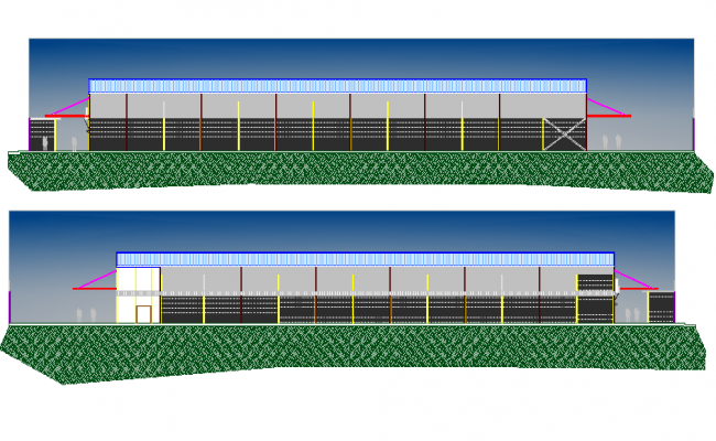 Chemical Plant Factory Detail Plan View And Elevation Layout File Cadbull