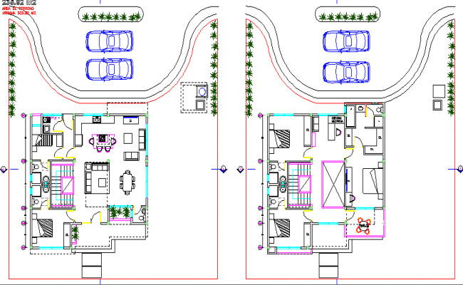 Ground Floor Plan Of Bungalows Dwg File Cadbull