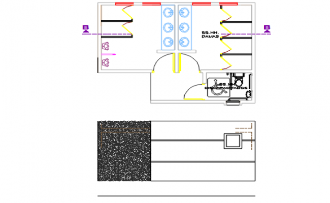 Toilet Plan And Elevation Detail Dwg File Cadbull