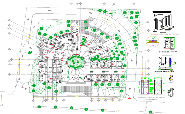 Top View Of Office Layout Plan Dwg File