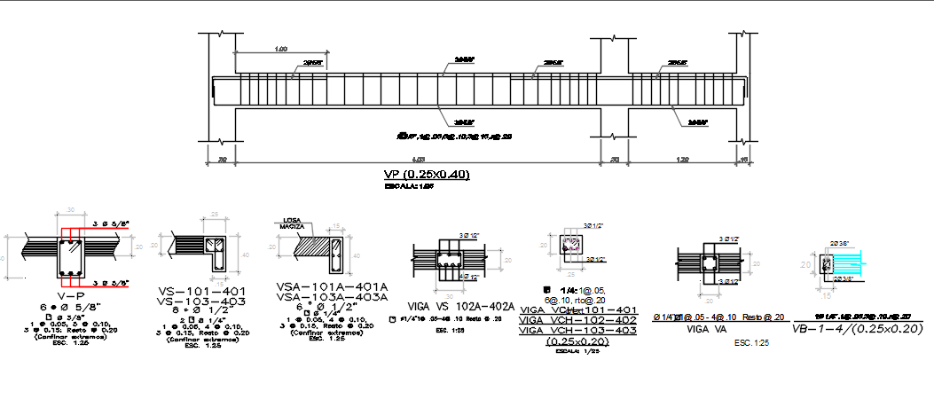 Beam Plan And Section Detail Dwg File Cadbull