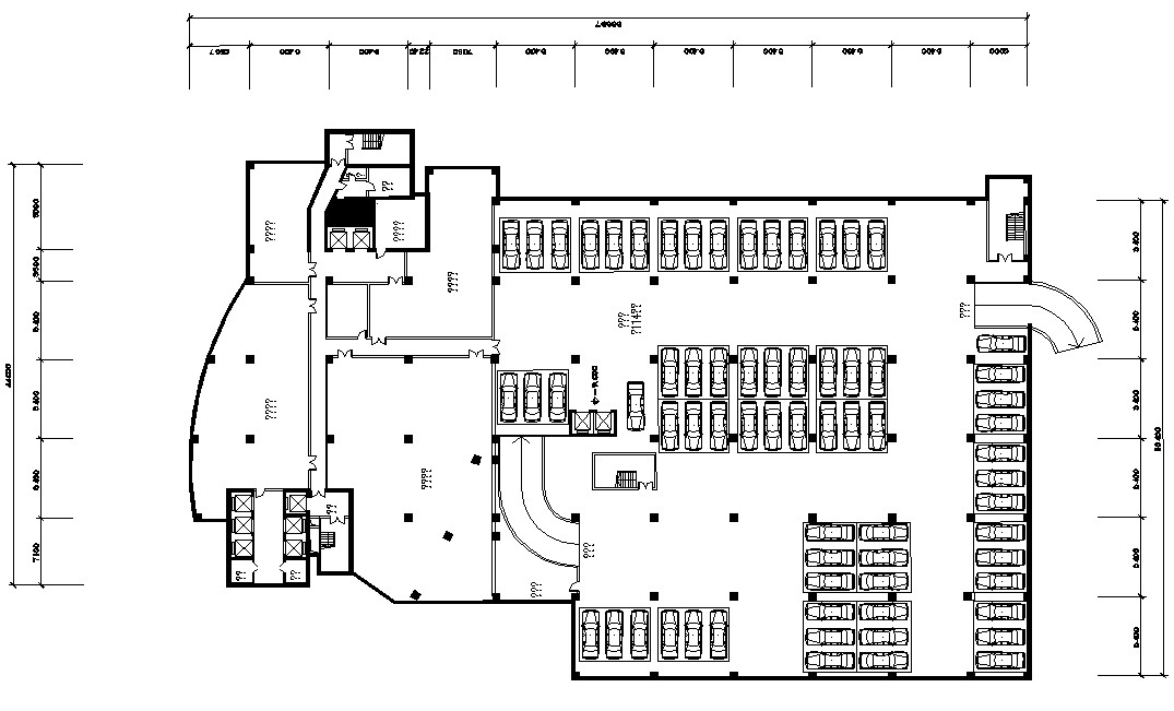 Commercial Building Car Parking Space Design Layout Plan Cadbull