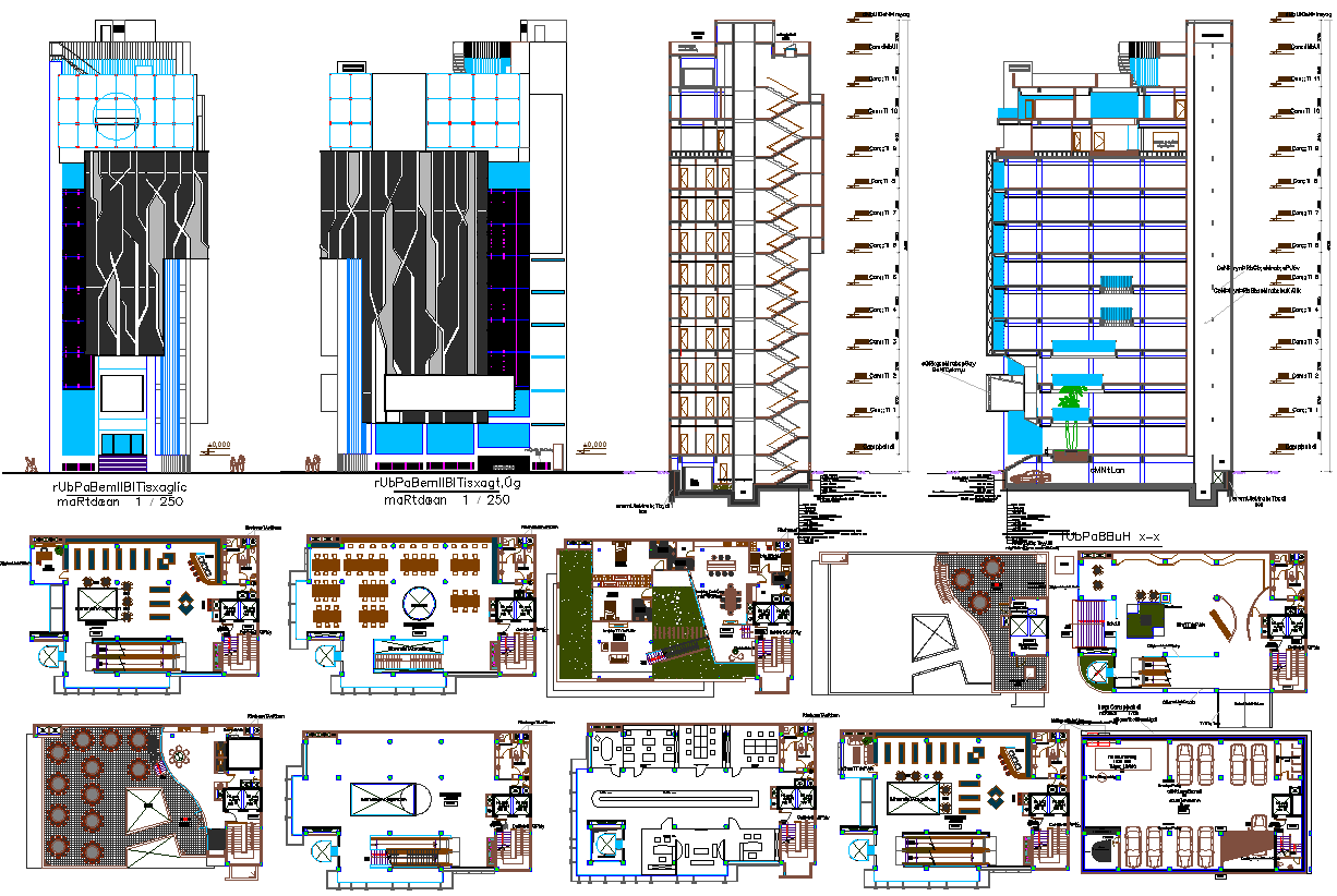 Big Layout Plan Of A Building And Elevation Dwg File Cadbull My XXX Hot Girl