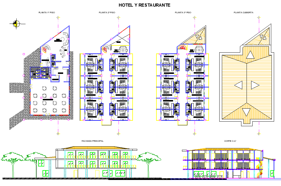 Hotel Building Detail Elevation And Plan Layout Dwg File Cadbull My XXX Hot Girl