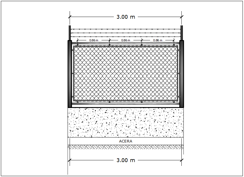 Mesh Steel Fencing Block Dwg File Cadbull