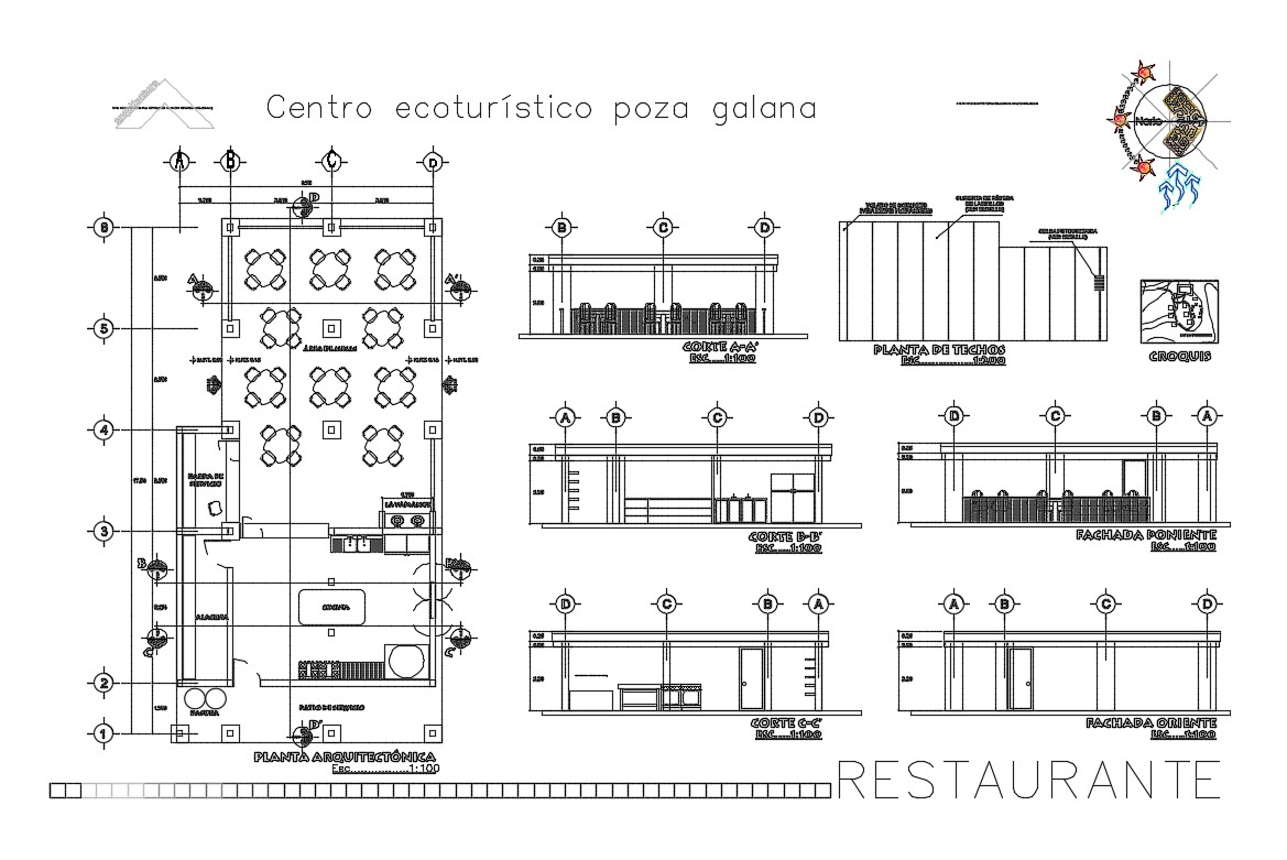 Restaurant Plan Dwg