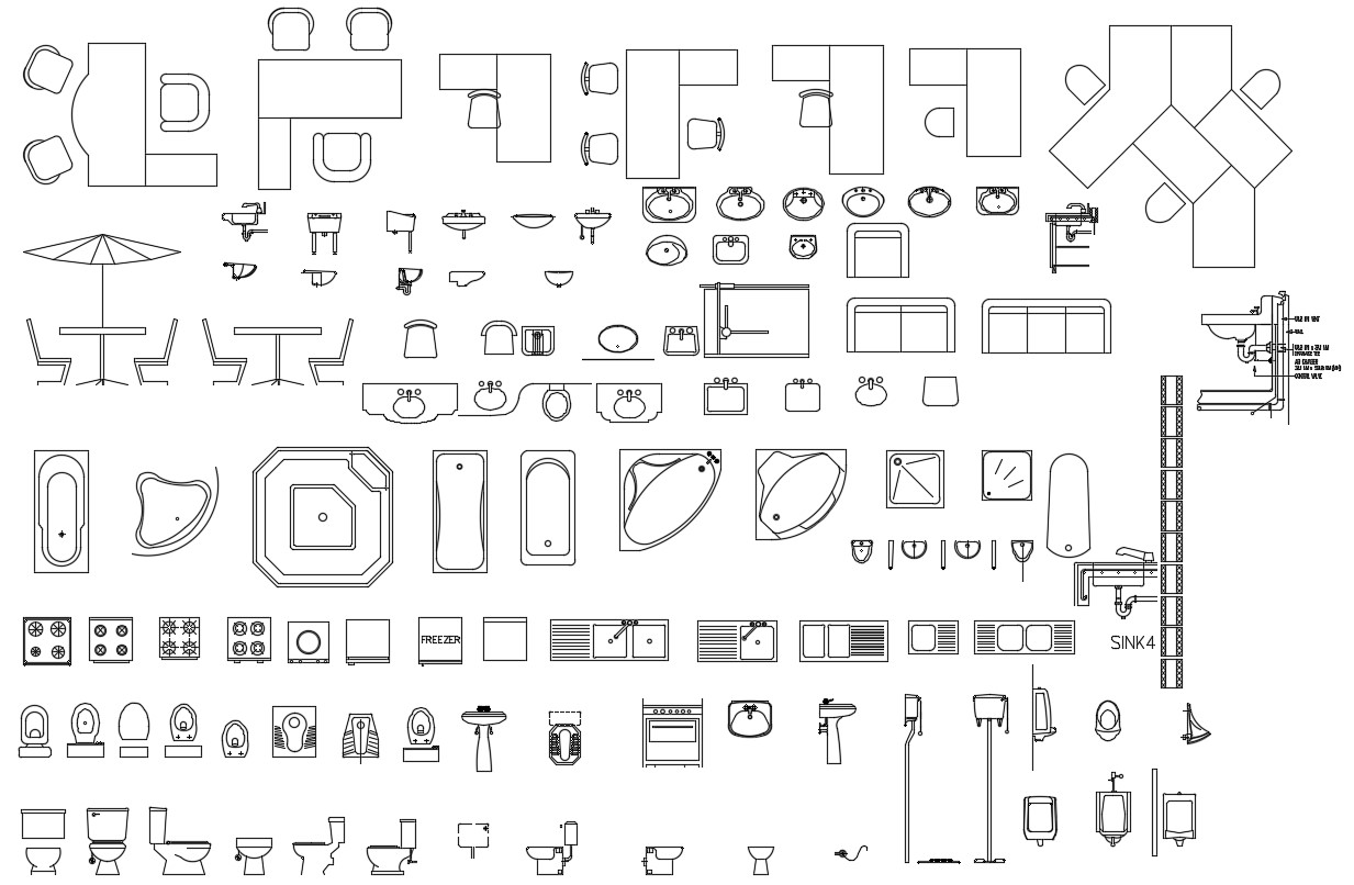 Sanitary Ware CAD Blocks Cadbull