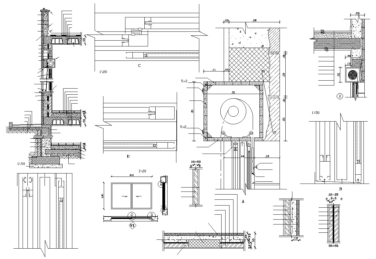 Shop Rolling Shutter Fixing Design With Window Design Dwg File Cadbull