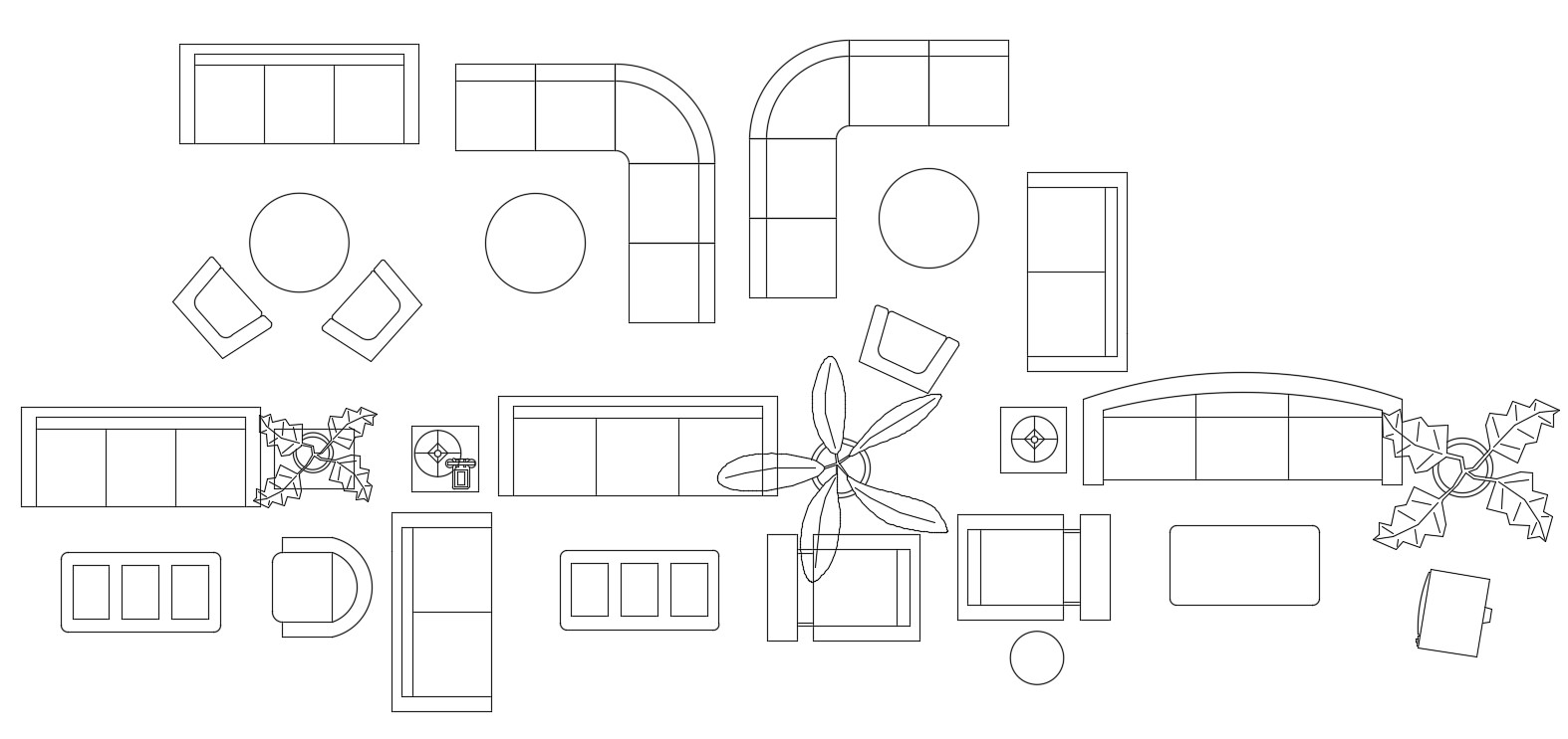 Sofa Set Free CAD Blocks Cadbull