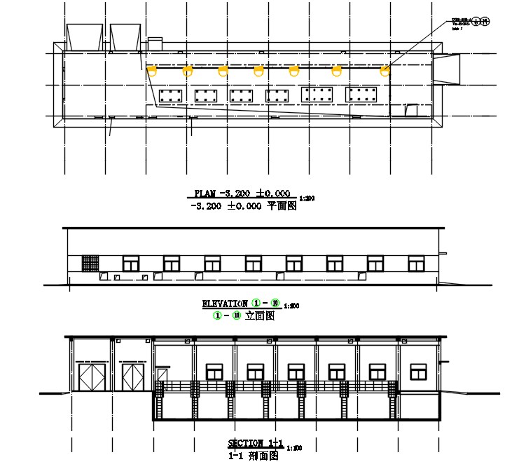 Warehouse Plan With Sectional Elevation Drawing Free Dwg File Cadbull