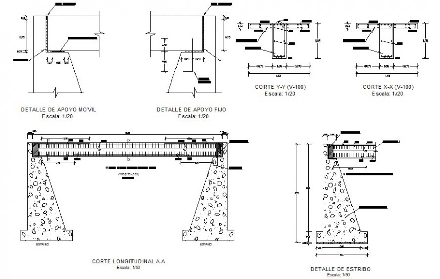 Bridge Structure Details Drawings 2d View Autocad Software File Cadbull
