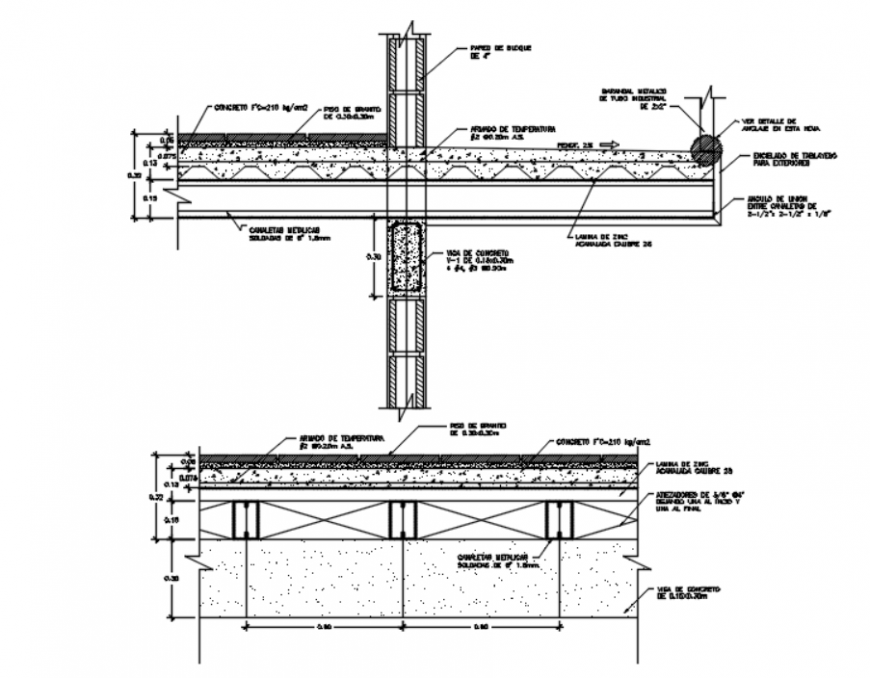 Drawing Of Slab Details Autocad File Cadbull