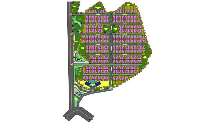 Village Site Plan In DWG File - Cadbull