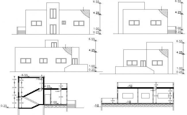 Bungalows Lay-out Design - Cadbull