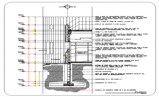 Combined Footing detail and plan layout detail dwg file - Cadbull