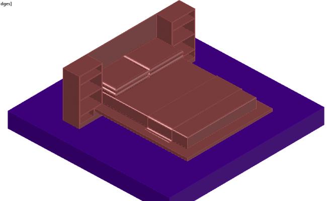 Double Bed Top View Plan CAD Blocks - Cadbull