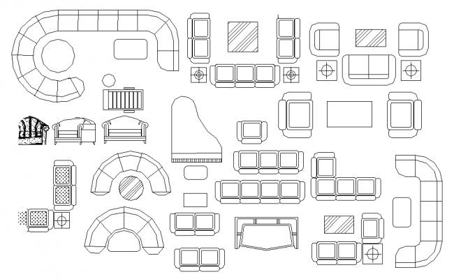 14 chair design of dining table with furniture view dwg file - Cadbull