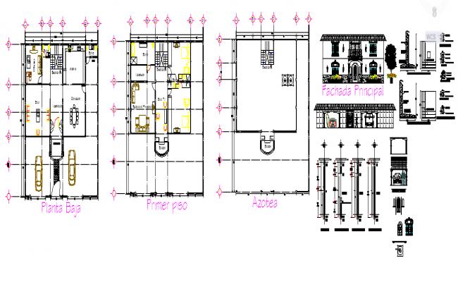 Interior House Section Drawing DWG File - Cadbull