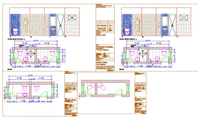 Sanitary section, plan and installation cad drawing details dwg file ...