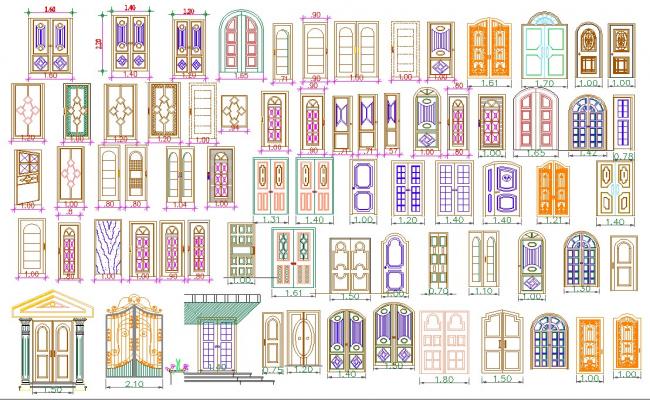  Main  door  autocad blocks and design 