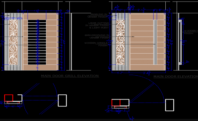 Door Elevation View Dwg File - Cadbull