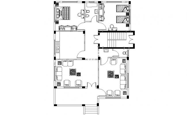 Apartment Lobby Design Plan CAD Drawing - Cadbull