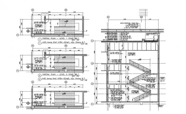 Sectional elevation with wall construction detail dwg file - Cadbull