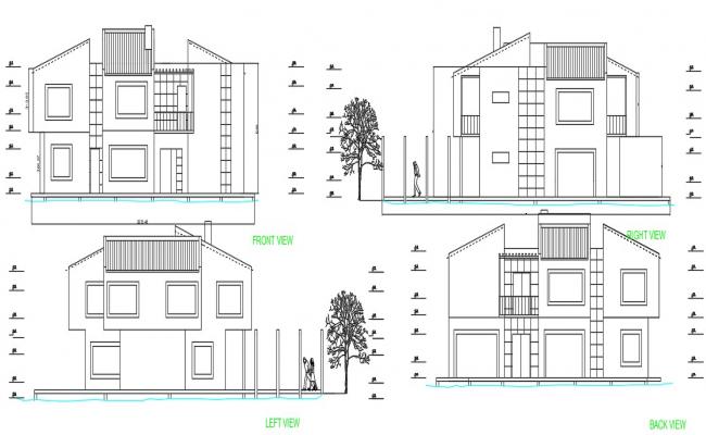 Mini Bungalow  Design  In DWG File Cadbull