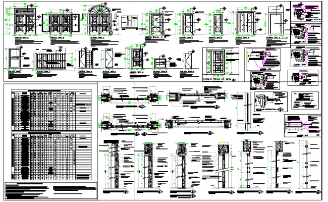 Door blocks drawings 2d view elevation and sections autocad software ...