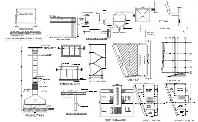 Back of house gross area layout plan details cad drawing details dwg ...