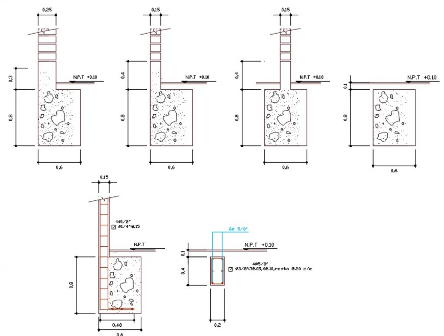 Different units detail 2d view plan, elevation and section autocad file ...