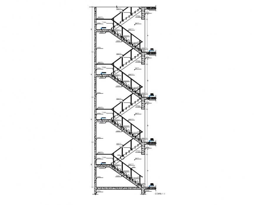 Different Types Staircase Plan and Elevation 2d AutoCAD 