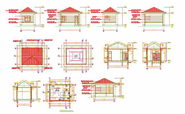 Gate elevation,plan and detail view dwg file - Cadbull