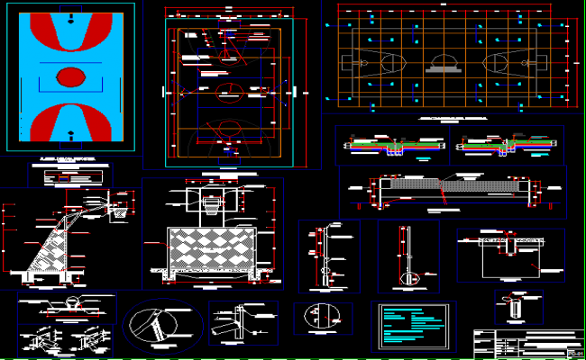 Football Court Dwg