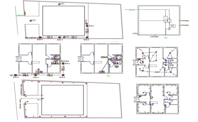 Front and back elevation and section drawing details of residential ...