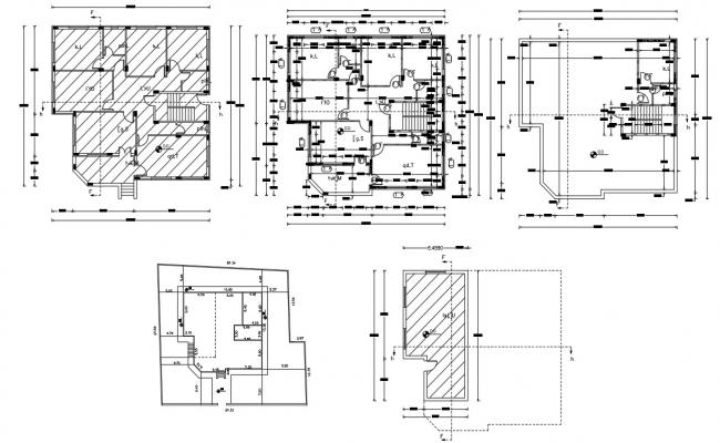 Civil House Construction Working Plan AutoCAD Drawing - Cadbull