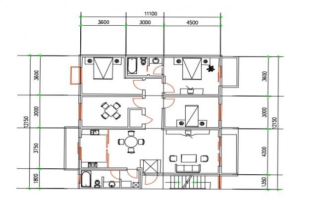 Residential building section in autocad - Cadbull