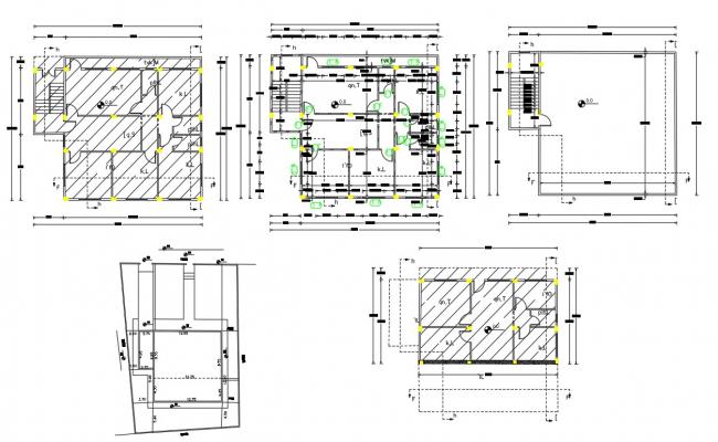 Sectional elevations of bunglow in dwg file - Cadbull