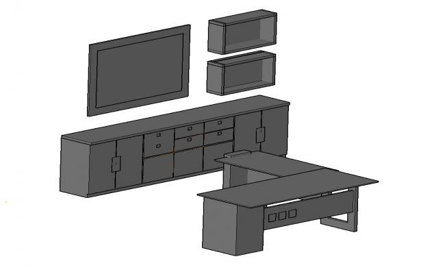 3d Drawing Of Desk