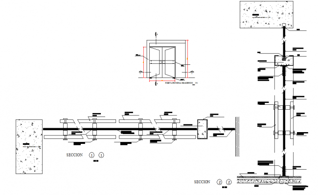 Fire Double leaf door detail plan, elevation and section layout file ...