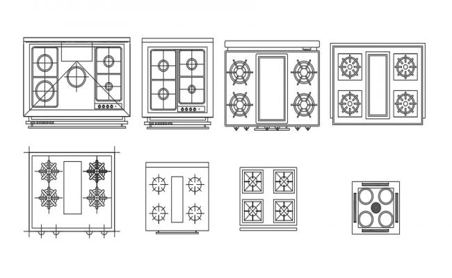 Kitchen of house elevation, section, plan and auto-cad details dwg file ...