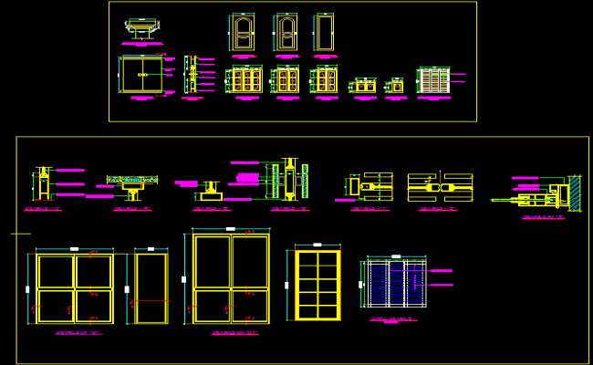 Different Type Of Window Detail Elevation Cad Blocks Layout Dwg File 