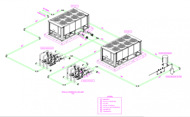 Fire pump plan and elevation detail - Cadbull