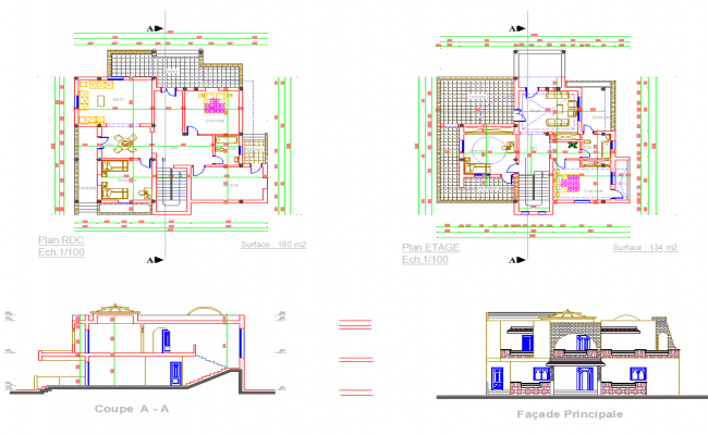 2 Plans of 3BHK-Residential house plan view design in AutoCAD but it is