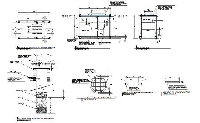 Box culvert full close structure plan view detail, section of structure ...