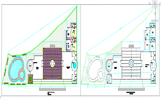 Club House Design Layout Architecture Plan - Cadbull