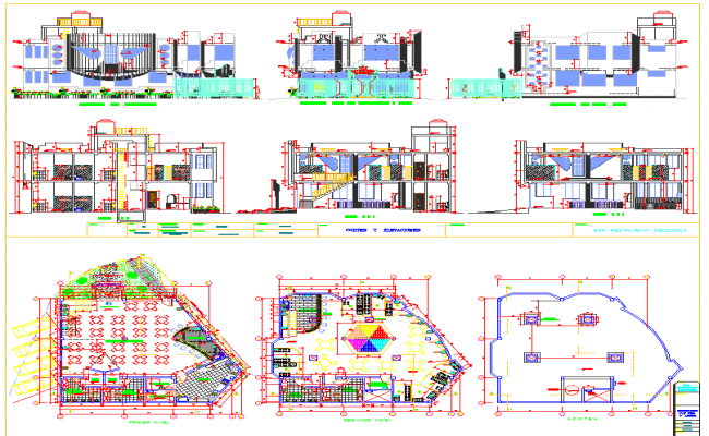 Luxuries Hotel Distribution Plan And Landscaping Structure Details Dwg 