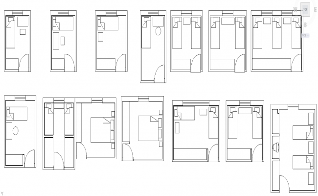 Bedrooms Design dwg file - Cadbull