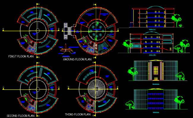 Museum Plan dwg - Cadbull